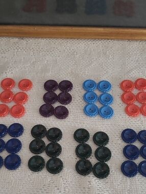 Colorful Assorted Round Sewing Buttons - Red, Purple, Blue, Navy, Green